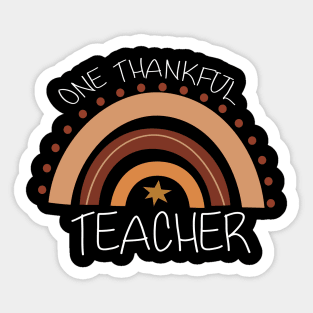 One Thankful Teacher, funny thanksgiving Sticker